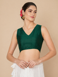Silk Blend Stretchable Readymade Blouse