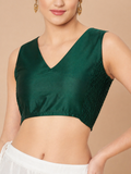 Silk Blend Stretchable Readymade Blouse