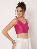 Silk Blend Stretchable Spaghetti Readymade Blouse