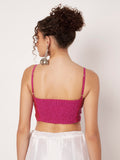 Silk Blend Stretchable Spaghetti Readymade Blouse