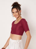 Cotton Solid Stretchable Blouse