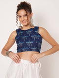 Cotton Printed Panelled Readymade Blouse