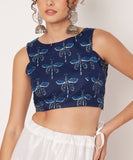 Cotton Printed Panelled Readymade Blouse