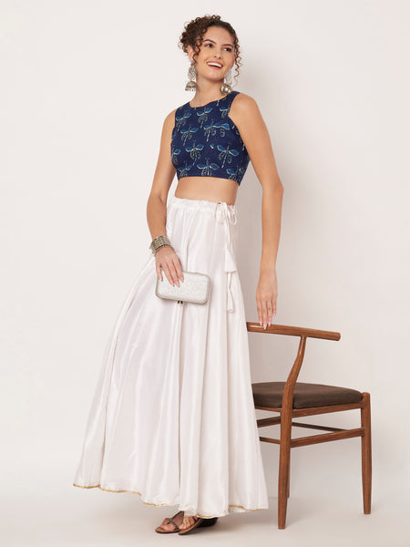 Cotton Printed Panelled Readymade Blouse