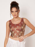 Silk Brocade Readymade Corset Blouse
