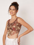 Silk Brocade Readymade Corset Blouse