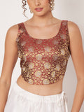 Silk Brocade Readymade Corset Blouse