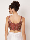 Silk Brocade Readymade Corset Blouse