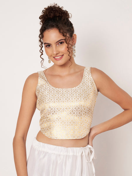 Silk Brocade Readymade Corset Blouse