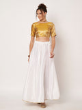 Silk Brocade Boat-neck Readymade Blouse