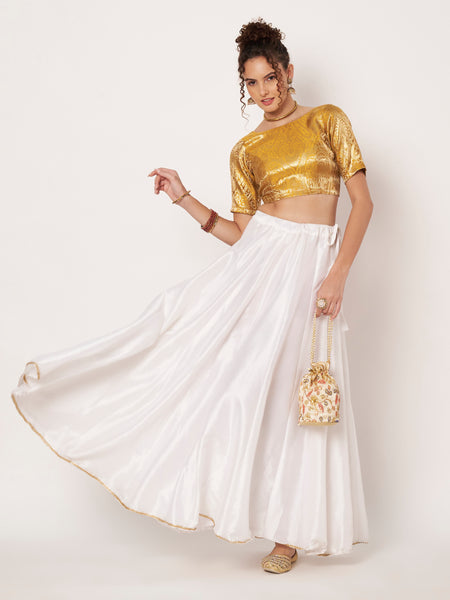 Silk Brocade Boat-neck Readymade Blouse