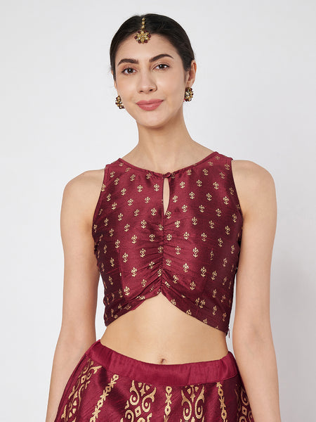 Dupion Block Printed Crop Top