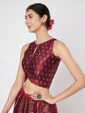 Dupion Block Printed Crop Top