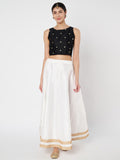 Net Sequins Embroidered Crop Top