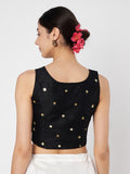 Net Sequins Embroidered Crop Top
