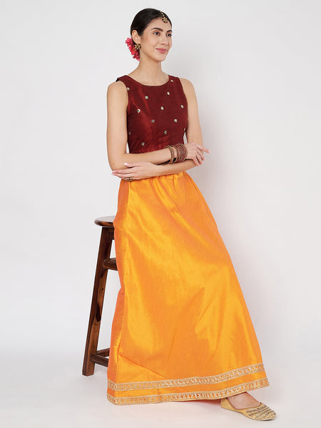 Net Sequins Embroidered Crop Top
