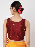 Net Sequins Embroidered Crop Top