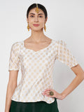 Silk Blend Block Printed Top