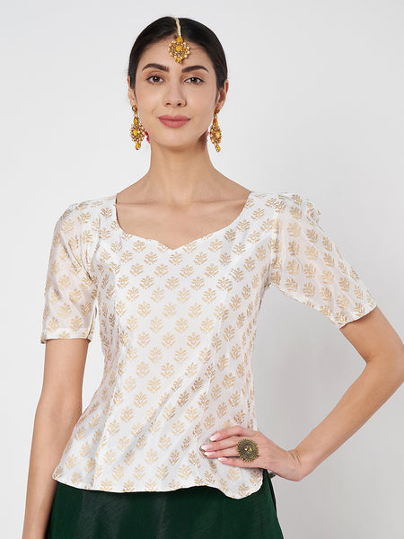 Silk Blend Block Printed Top