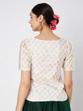 Silk Blend Block Printed Top