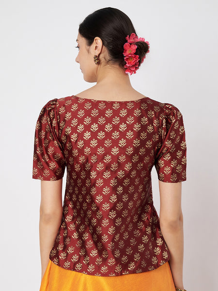 Silk Blend Block Printed Top