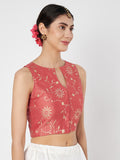 Chanderi Printed Front Open Top