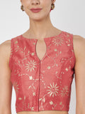 Chanderi Printed Front Open Top