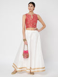 Chanderi Printed Front Open Top