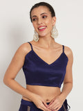 Dupion Solid Spaghetti Crop Top