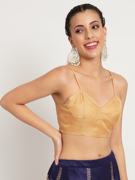 Cotton Tissue Corset Back Tie Crop Top