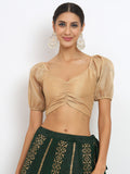 Cotton Tissue Puff Back Tie Crop Top
