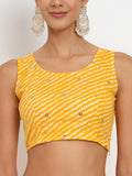 Cotton Net Chita Leheriya Crop Top