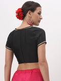 Silk Blend Stretchable Embellished Crop Top