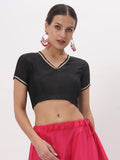 Silk Blend Stretchable Embellished Crop Top