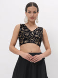 Viscose Block Printed Back Hook Crop Top