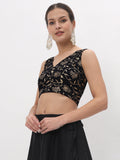 Viscose Block Printed Back Hook Crop Top