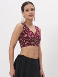 Viscose Block Printed Back Hook Crop Top