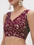 Viscose Block Printed Back Hook Crop Top