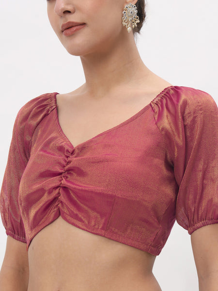 Cotton Tissue Back Tie Padded Crop Top