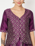 Silk Blend Block Printed Button Down Top