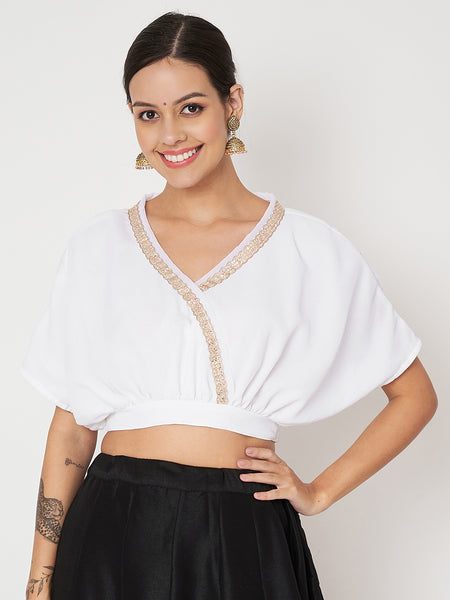 Georgette Embellished Crop Top