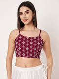 Georgette Embroidered Spaghetti Readymade Blouse