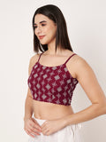Georgette Embroidered Spaghetti Readymade Blouse