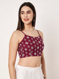 Georgette Embroidered Spaghetti Readymade Blouse