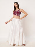 Georgette Embroidered Spaghetti Readymade Blouse