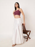 Georgette Embroidered Spaghetti Readymade Blouse