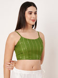 Georgette Embroidered Spaghetti Readymade Blouse