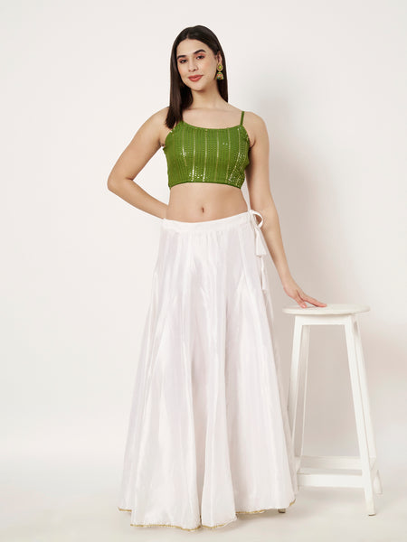 Georgette Embroidered Spaghetti Readymade Blouse