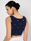 Net Sequins Embroidered Readymade Blouse