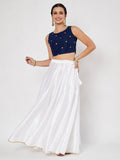 Net Sequins Embroidered Readymade Blouse